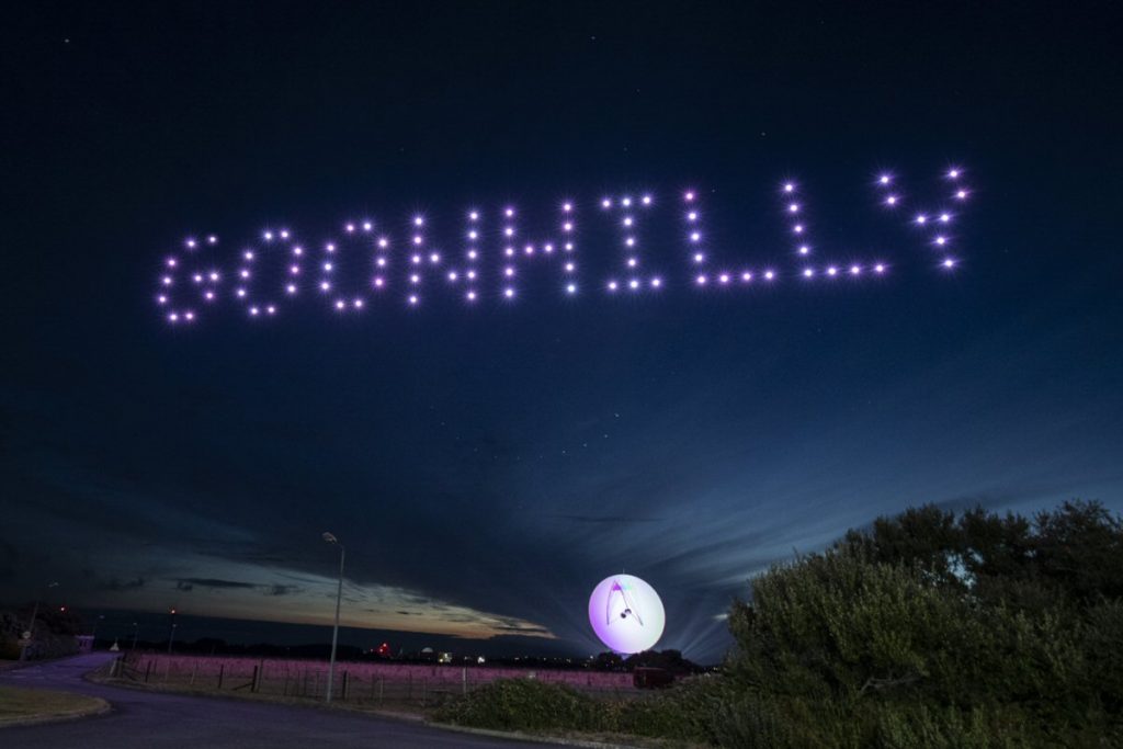 DroneSwarm display at Goonhilly